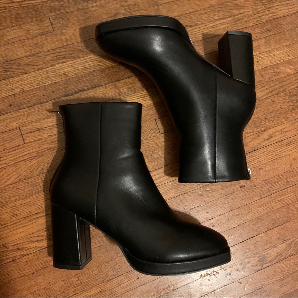 square toe platform booties